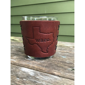 Waco Texas Leather Koozie